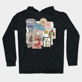 Aesthetic vintage retro stamps letters romantic inspiration gift ideas travel Hoodie